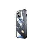 Apple iPhone 14 Uyumlu Kılıf Wireless Şarj Özellikli Sert PC Zore Riksos Magsafe Kapak Siyah