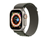 Apple Watch 38mm Uyumlu Kordon Alpine Hasır Örgü Zore KRD-74 Kumaş Kayış Yeşil