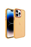 Apple iPhone 14 Pro Uyumlu Kılıf Buzlu Sert PC Zore May Kapak Turuncu