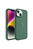 Apple iPhone 14 Plus Uyumlu Kılıf Buzlu Sert PC Zore May Kapak Koyu Yeşil