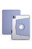 Apple iPad Pro 11 2021 (3.Nesil) Uyumlu Kılıf Zore Termik Kalem Bölmeli Dönebilen Standlı Kılıf Lavendery Gray