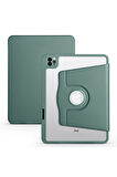 Apple iPad 10.9 2022 (10.Nesil) Uyumlu Kılıf Zore Termik Kalem Bölmeli Dönebilen Standlı Kılıf Koyu Yeşil