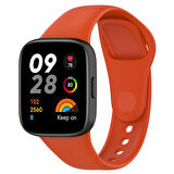 Xiaomi Redmi Watch 3 Uyumlu Kordon Silikon Spor Görünümlü Yumuşak Zore KRD-81 Kayış Turuncu