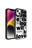 Apple iPhone 14 Plus Uyumlu Kılıf Aynalı Desenli Kamera Korumalı Parlak Zore Mirror Kapak Love