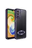 Samsung Galaxy A34 Uyumlu Kılıf Kamera Korumalı Logo Gösteren Zore Omega Kapak Derin Mor