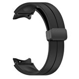 Samsung Galaxy Watch 5 40mm Uyumlu Kordon Silikon Metal Mıknatıslı Toka Zore KRD-84 Kayış Siyah