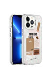 Apple iPhone 13 Pro Max Uyumlu Kılıf Mermer Desenli Zore Marbello Kapak Kahverengi