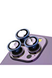 Apple iPhone 12 Pro Max Uyumlu Zore CL-12 Premium Safir Parmak İzi Bırakmayan Anti-Reflective Kamera Lens Koruyucu Mavi
