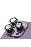 Apple iPhone 13 Pro Uyumlu Zore CL-12 Premium Safir Parmak İzi Bırakmayan Anti-Reflective Kamera Lens Koruyucu Yeşil