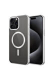 Apple iPhone 15 Pro Uyumlu Kılıf Mat Tasarımlı Magsafe Wireless Şarj Özellikli Zore Mat Setro Kapak Gümüş