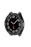 Samsung Galaxy Watch 6 Classic 47mm Uyumlu Sert PC Kasa ve Ekran Koruyucu Zore Sport Watch Gard 29 Siyah