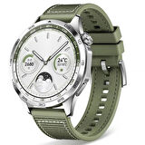 Samsung Galaxy Watch 46mm 22mm Uyumlu Kordon Silikon Örgü Desenli Dikişli Zore KRD-102 Kayış Yeşil