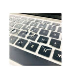 Apple Macbook 13.6 Air M3 A3113 Uyumlu Zore Klavye Koruyucu Transparan Buzlu Silikon Ped