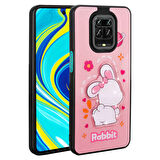 Xiaomi Redmi Note 9S Uyumlu Kılıf Parlayan Kabartmalı İkonik Figürlü Zore Amas Silikon Kapak Pembe