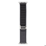 Apple Watch Ultra 49mm Uyumlu Kordon Naylon Kumaş Spor Görünümlü Band-74 Hasır Kayış Koyu Gri