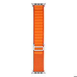 Apple Watch Ultra 49mm Uyumlu Kordon Naylon Kumaş Spor Görünümlü Band-74 Hasır Kayış Turuncu