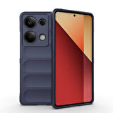 Redmi Note 13 Pro 4G Uyumlu Kılıf Esnek TPU Oyuklu Arka Yüzey Tasarımlı Zore Etnik Silikon Kapak Lacivert