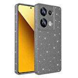 Xiaomi Redmi Note 13 Pro 4G Uyumlu Kılıf Kamera Korumalı Simli Lüks Zore Koton Kapak Gri