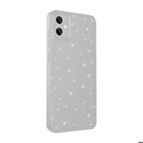 Samsung Galaxy A05 Uyumlu Kılıf Kamera Korumalı Simli Lüks Zore Koton Kapak Gümüş