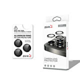 Apple iPhone 16 Pro Max Zore CL-12 Premium Safir Parmak İzi Bırakmayan Anti-Reflective Kamera Lens Koruyucu Siyah