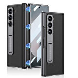Samsung Galaxy Z Fold 6 Uyumlu Kılıf Deri Standlı Zore Kıpta Premium Kılıf