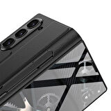 Samsung Galaxy Z Fold 6 Uyumlu Kılıf Kamera Korumalı Kartlıklı Kalem Bölmeli Zore Kıpta Marble Drago Kılıf