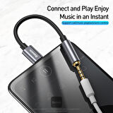 Baseus iPhone 15 ve 16 Tüm Serilere Uyumlu Type-C to 3.5mm Kulaklık Dönüştürücü Ses Adaptörü