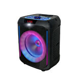 Zore GD-907 Dijital LED Göstergeli FM Radyolu Mikrofonlu RGB TWS 8 inç Stereo Bass Kablosuz Karaoke Hoparlör