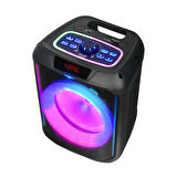Zore GD-907 Dijital LED Göstergeli FM Radyolu Mikrofonlu RGB TWS 8 inç Stereo Bass Kablosuz Karaoke Hoparlör