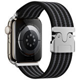 Apple Watch 45mm Uyumlu Zore KRD-133 Naylon Kumaş Hasır Örgülü Kordon