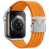 Apple Watch 45mm Uyumlu Zore KRD-133 Naylon Kumaş Hasır Örgülü Kordon