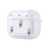Apple Airpods 4 Uyumlu Zore Airbag 44 Airbag Tasarımlı Simli Şeffaf Kutup Kılıf