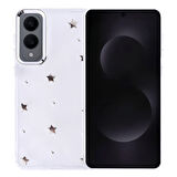 Samsung Galaxy S25 Edge Uyumlu Kılıf Airbag Tasarımlı Simli Şeffaf Zore Kutup Kapak