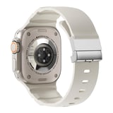 Apple Watch 7 45mm Uyumlu Zore KRD-145 Metal Tokalı Silikon Kordon