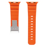 Apple Watch 10 46mm Uyumlu Zore KRD-145 Metal Tokalı Silikon Kordon