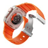Apple Watch 10 46mm Uyumlu Zore KRD-145 Metal Tokalı Silikon Kordon