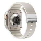 Apple Watch 10 46mm Uyumlu Zore KRD-145 Metal Tokalı Silikon Kordon