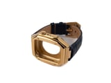 Apple Watch 44mm Uyumlu Kordon Deri Kordon Metal Kasa Korumalı Luxury KRD-67 Kayış