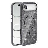 Apple iPhone 17 Air Uyumlu Kılıf M-safe Şarj Özellikli Parlayan Simli Zore Okso Kapak
