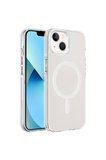 Apple iPhone 15 Uyumlu Kılıf Zore M-safe Şarj Özellikli Buzlu Transparan C-Pro Sert Kapak