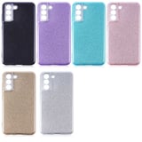 Samsung Galaxy S21 FE Uyumlu Kılıf Sert Silikon Simli Desenli Zore Shining Silikon