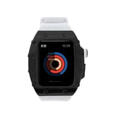 Apple Watch 7 45mm Uyumlu Kordon Metal Kasa Korumalı Silikon Luxury KRD-65 Kayış