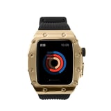 Apple Watch 7 45mm Uyumlu Kordon Metal Kasa Korumalı Silikon Luxury KRD-65 Kayış