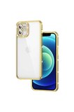 Apple iPhone 12 Uyumlu Kılıf Kamera Korumalı Taşlı Zore Mina Kapak