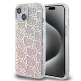 Apple iPhone 15 Uyumlu Kılıf Hello Kitty Orjinal Lisanslı Renk Geçişli Elektroplating Kaplama Kitty Head Desenli Kapak