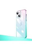 Apple iPhone 14 Uyumlu Kılıf Parlak Renk Geçişli Kamera Korumalı Zore Senkron Kapak