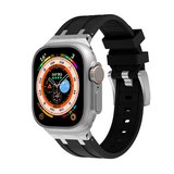 Apple Watch 44mm Uyumlu Kordon Silikon Metal Tokalı Soft Yüzey Zore KRD-89 Kayış