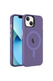 Apple iPhone 14 Uyumlu Kılıf Zore M-safe Şarj Özellikli Buzlu Transparan C-Pro Sert Kapak