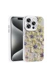 Apple iPhone 14 Pro Max Uyumlu Kılıf Çiçek Desenli Parlak Taşlı Sert Silikon Zore Garden Kapak