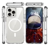 Apple iPhone 16 Pro Max Uyumlu Kılıf M-safe Şarj Özellikli Airbagli Şeffaf Zore İncek Kapak